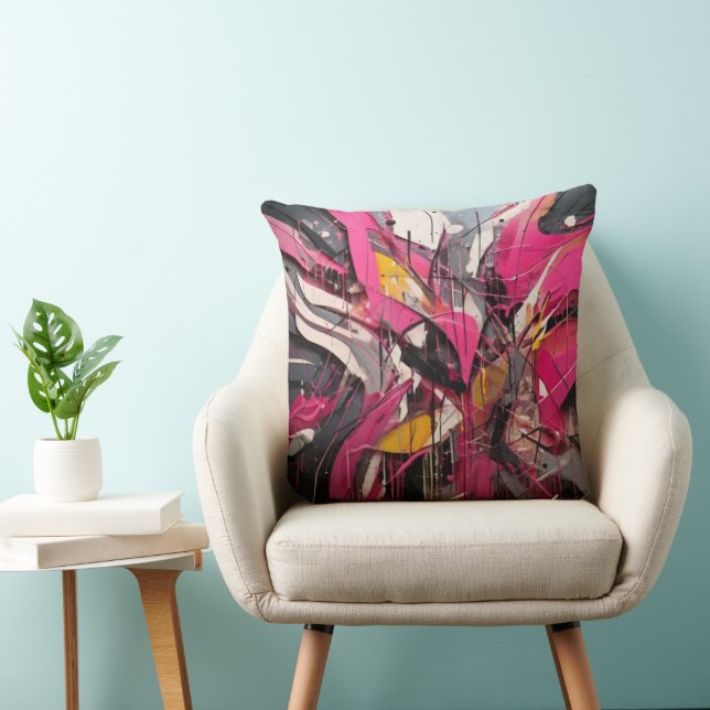 Moderne Kunstgrafik Kissen (Stuhl )