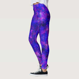 Moderne Künstlerische Abstrakte kosmische Lila Mar Leggings