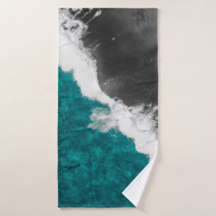 Moderne künstlerische aquamarine blaues badehandtuch