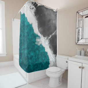 Moderne künstlerische aquamarine blaues duschvorhang