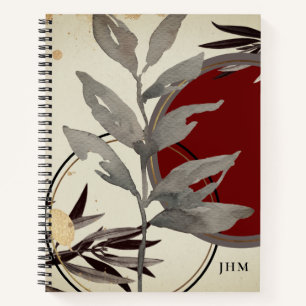 Moderne künstlerische Aquarellbilder Mit Monogram Notizbuch