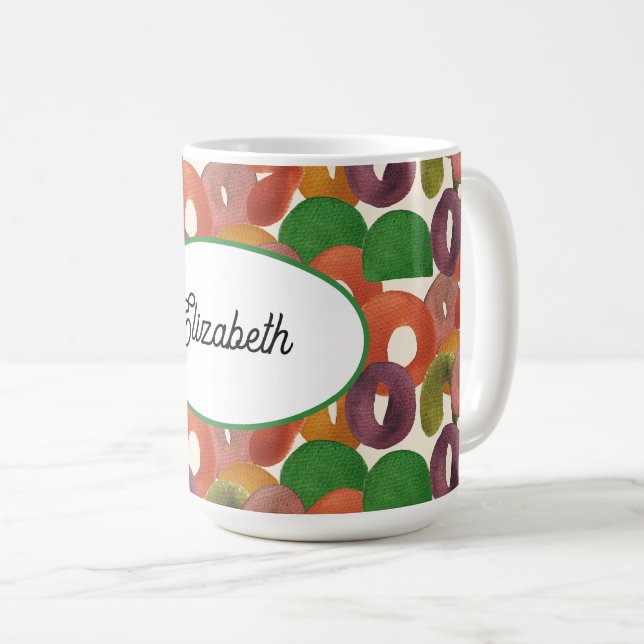 Moderne künstlerische Herbstfarbige Muster Kaffeetasse (VorderseiteRechts)