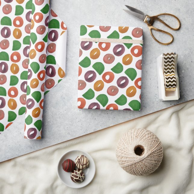 Moderne künstlerische herbstliche Farbgebung Geschenkpapier (Kunsthandwerk)