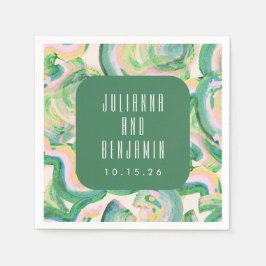 Moderne Künstlerische Hochzeit mit Abstrakter Wass Serviette