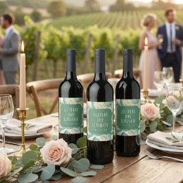 Moderne Künstlerische Hochzeit mit Abstrakter Wass Weinetikett