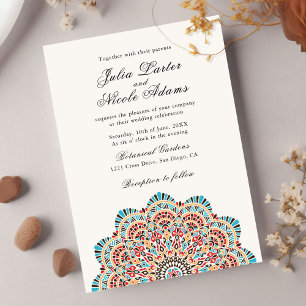 Moderne künstlerische Motiv Stil Mandala Hochzeit Einladung