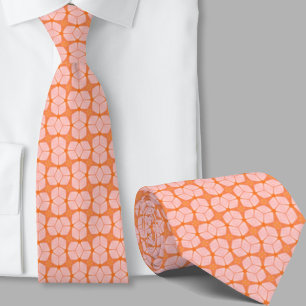 Moderne künstlerische orange geometrische Muster K Krawatte