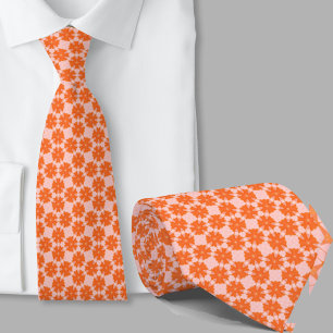 Moderne künstlerische orange geometrische Muster K Krawatte