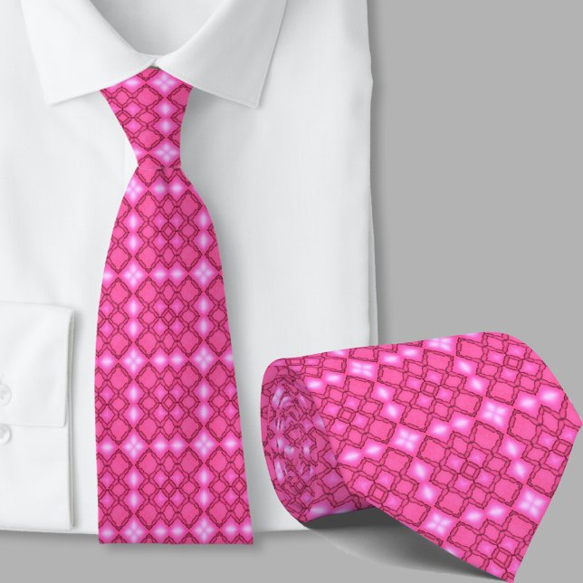 Moderne künstlerische rosa geometrische Halsbindem Krawatte (Von Creator hochgeladen)