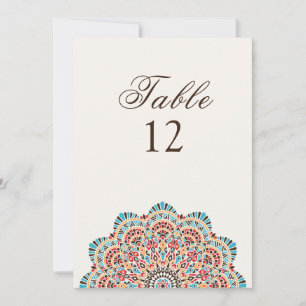 Moderne künstlerische Stil-Mandala-Hochzeitstisch- Einladung