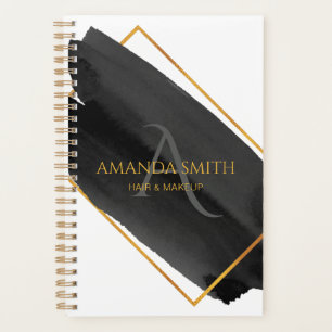 Moderne künstlerische Wasserfarbe und Gold Planer