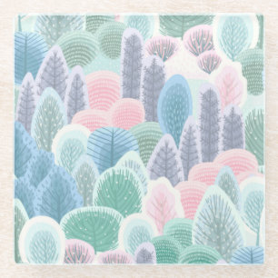 Moderne Künstlerische Winterbäume Glasuntersetzer