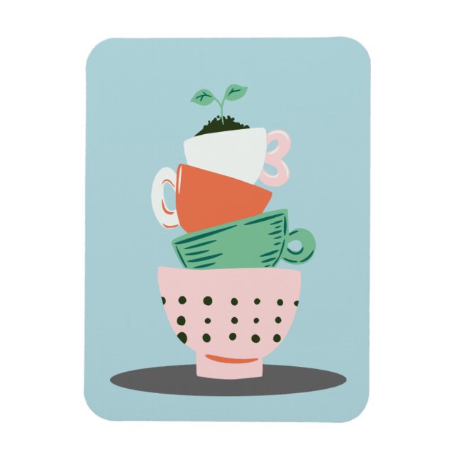 Moderne Kunststapel und Pflanze Magnet (Vertikal)