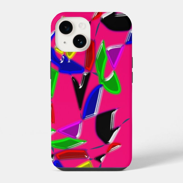Moderne Kunsttextur, rosa  iPhone Hülle (Rückseite)