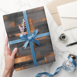 Moderne Kupfer-Bronze-Glanz Abstractes Muster Geschenkpapier