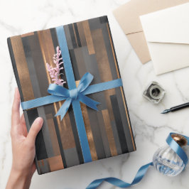 Moderne Kupfer-Bronze-Glanz-Abstrakt-Pattern Geschenkpapier