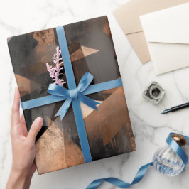 Moderne Kupfer-Bronze-Glanz abstrakte Struktur Geschenkpapier