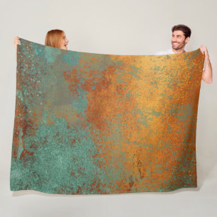 Moderne Kupfer Patina Metallic Fleecedecke