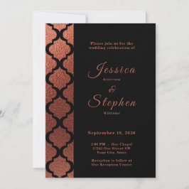 Moderne Kupfer & Schwarz Elegante marokkanische Ho Einladung