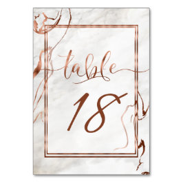 Moderne Kupfer- und Italienische Marmorhochzeit In Tischnummer