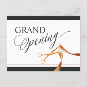Moderne Kupferbandschere Grand Opening Einladungspostkarte
