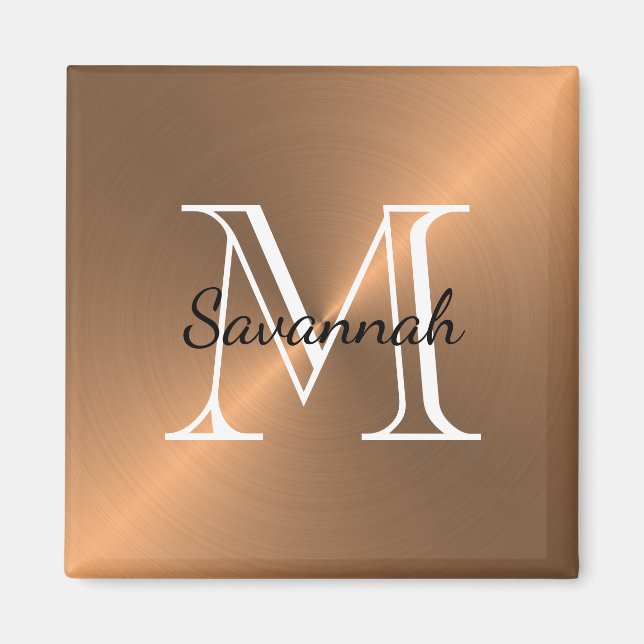 Moderne Kupfermonogramm-Imitate aus Metall Magnet (Vorne)