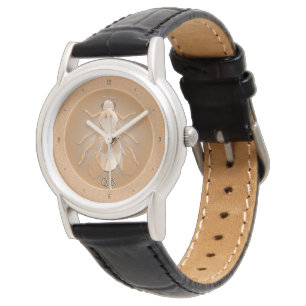 Moderne kupferne Metallbienen-Münze Armbanduhr