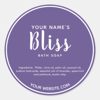 Moderne, kursiv handgefertigte Seifenmarken runden Runder Aufkleber