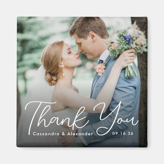 Moderne kursive Hochzeitsfotografie in Fettschrift Magnet (Vorne)