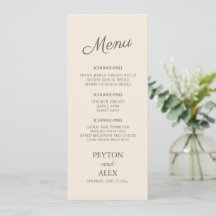 Moderne Kursivschrift Creme Hochzeitsempfang