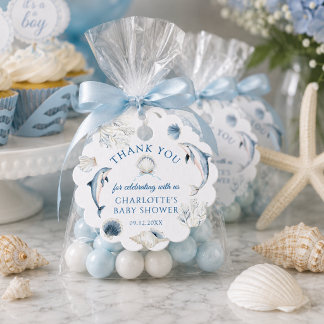 Moderne Küsten-Baby-Shower-Junge Danke Geschenkanhänger