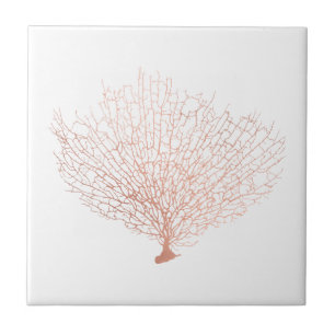 Moderne Küsten-Rose Gold Sea Fan Coral Fliese