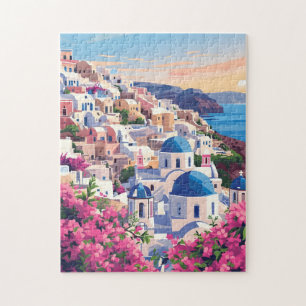 Moderne Küstenlandschaft mit Sonnenuntergang Puzzl Puzzle