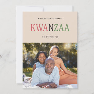 Moderne Kwanzaa-Typografie 1-Foto Feiertagskarte
