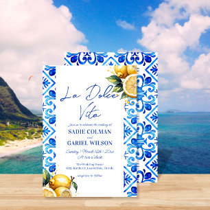 Moderne La Dolce Vita Italia Lemon Wedding Einladung