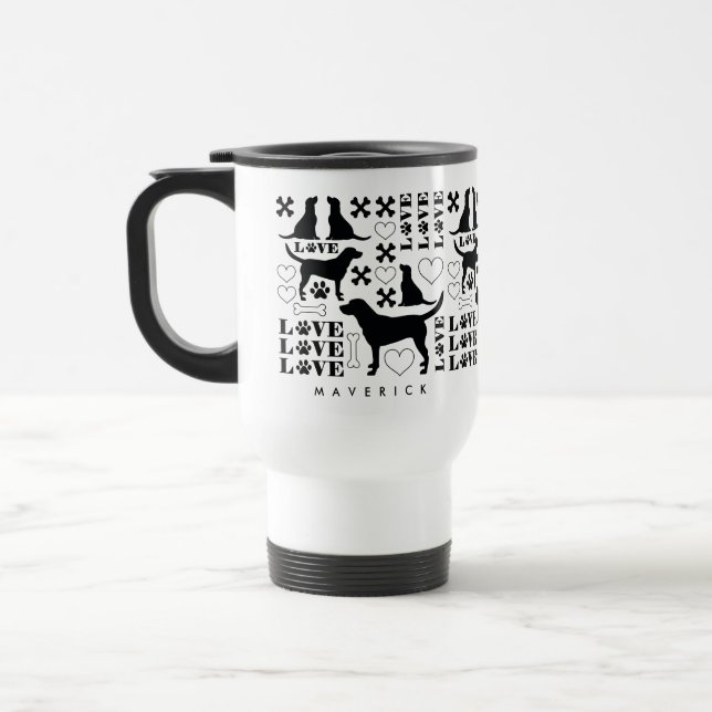 Moderne Labrador Retriever Hunde & Liebe Paws Reisebecher (Links)