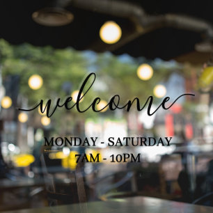 Moderne Ladenfenster Begrüßung Fensteraufkleber