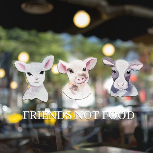 Moderne Ladenfenster Vegan Freunde Nicht Essen Fensteraufkleber