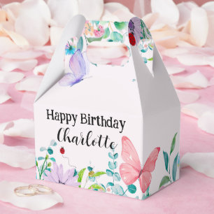 Moderne Ladybug Butterfly farbige Blume Geburtstag Geschenkschachtel