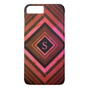 Moderne ländliche rosa geometrische Monogramme Case-Mate iPhone Hülle