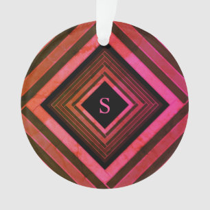 Moderne ländliche rosa geometrische Monogramme Ornament