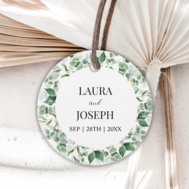 Moderne Landschaft Rustikale Hochzeitsgeschenke Geschenkanhänger (Modern greenery rustic favor tags add a natural, personal touch to wedding gifts)