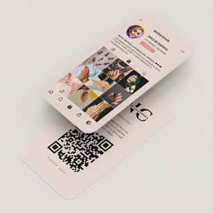 Moderne Lashes machen Artist peach pink Instagramm Visitenkarte