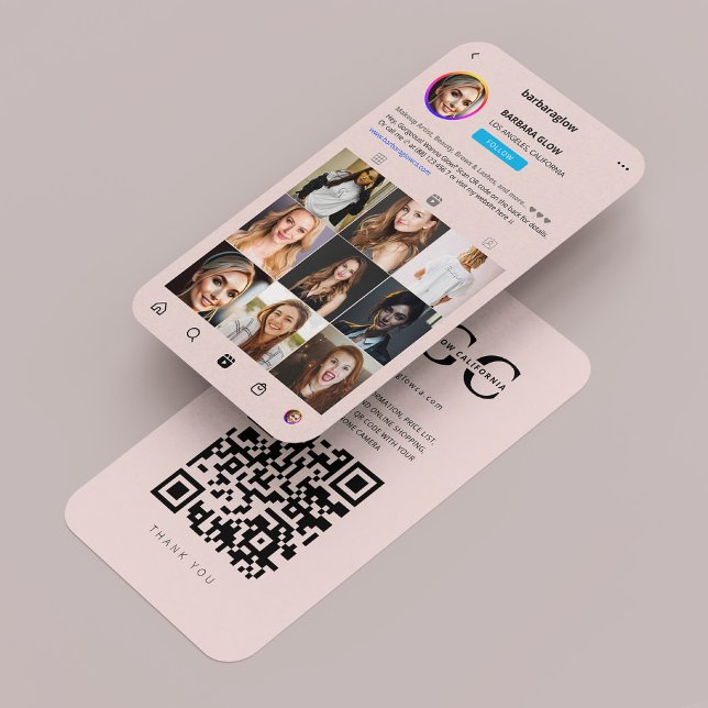 Moderne Lashes Makeup Artist Instagram Grid Pink Visitenkarte (Modern Lashes Makeup Artist Instagram Grid Pink Business Card
)