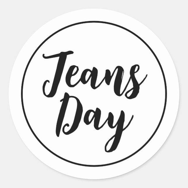 Moderne Lässig Denim Jeans Day Stickers White (Vorderseite)