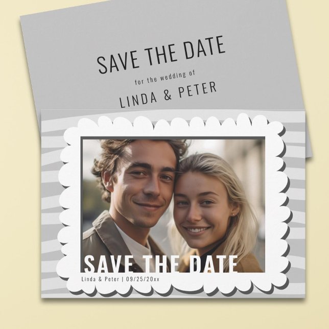 Moderne Lässige Einzel-Foto-Hochzeit Save The Date (Von Creator hochgeladen)