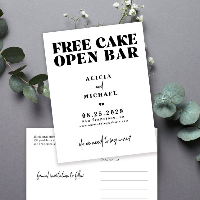 Moderne lässige Hochzeit rettet das Datum Ankündigungspostkarte (Von Creator hochgeladen)