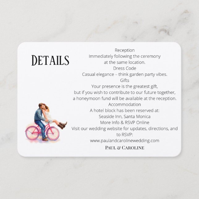 Moderne Lässige Romantische Coupé-Illustration Begleitkarte (Vorderseite)