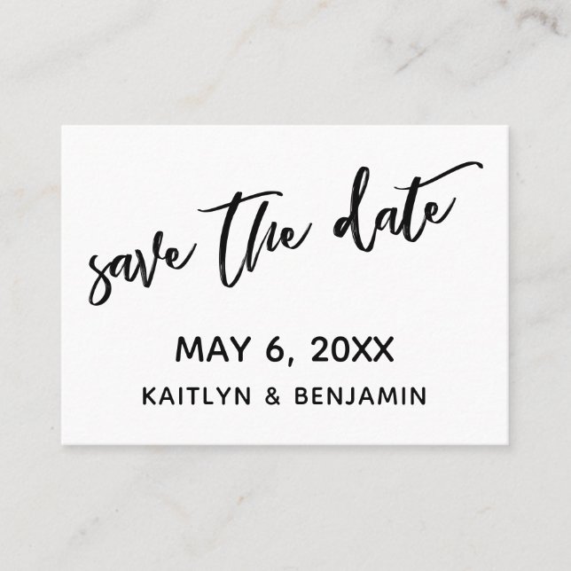Moderne Lässige Save the Date- & Hochzeitskarte Visitenkarte (Vorderseite)