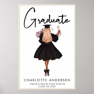 Moderne Lässige Script Graduate Class of 2023 Post Poster